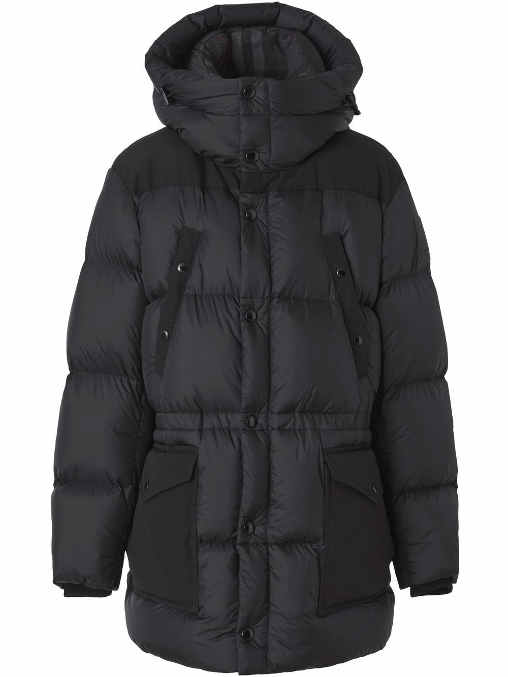 Burberry logo appliqué nylon puffer coat - Black von Burberry