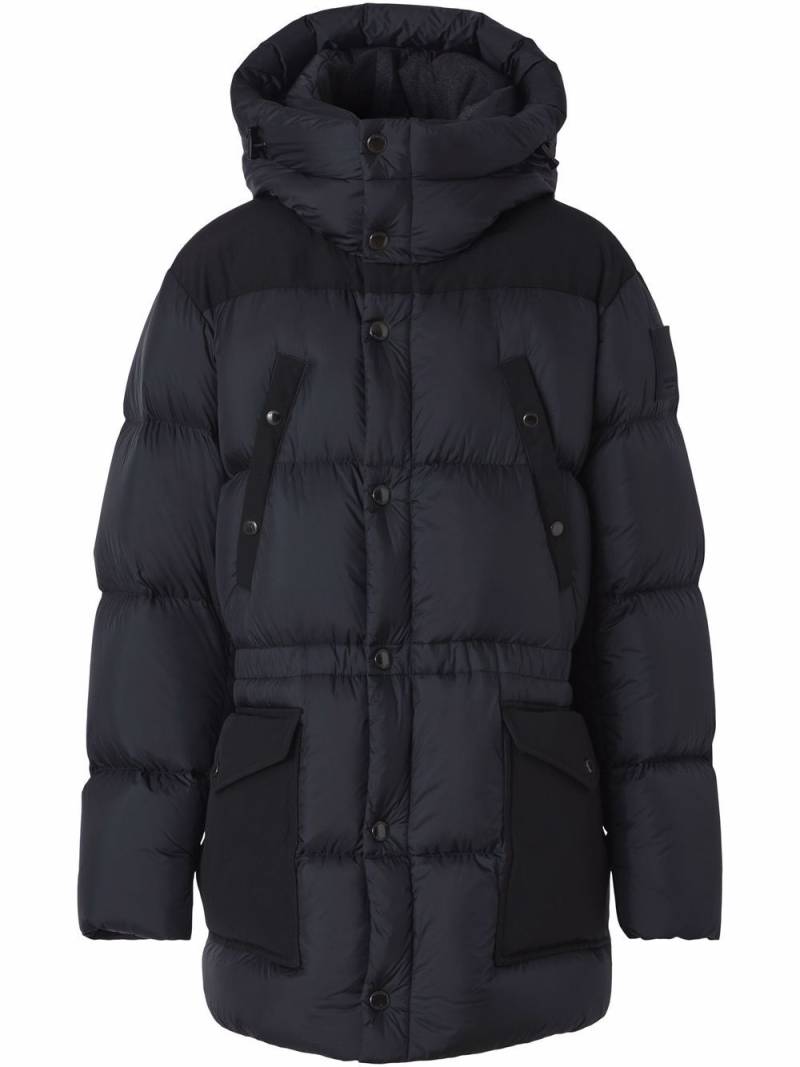 Burberry logo appliqué nylon puffer coat - Grey von Burberry