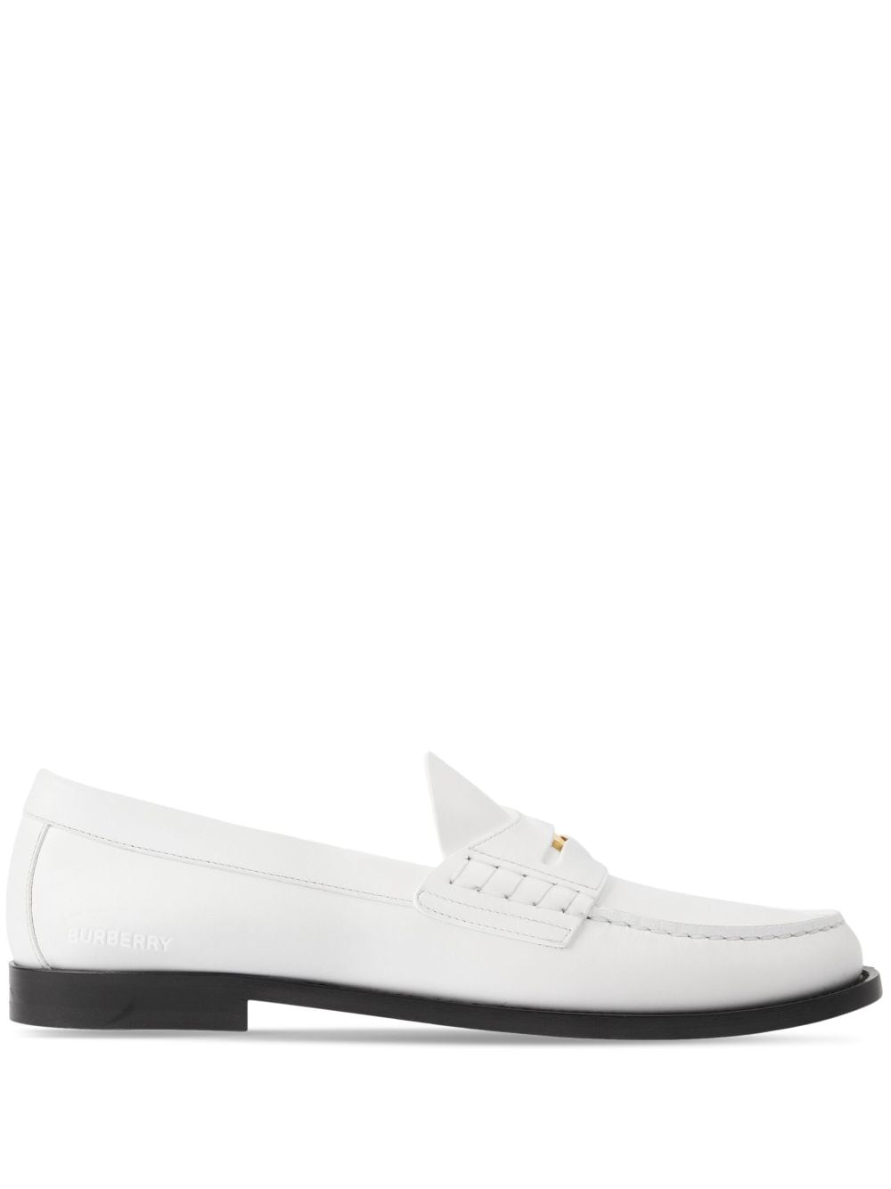 Burberry logo-detail leather penny loafers - White von Burberry