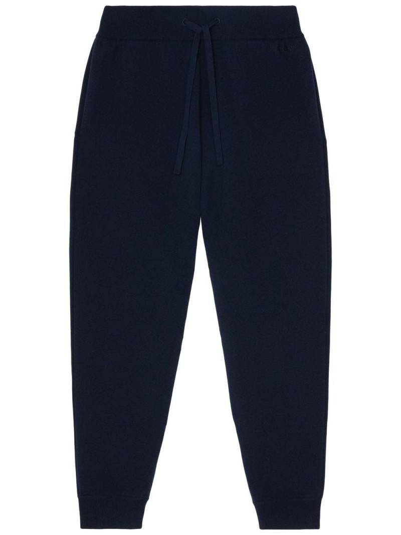 Burberry logo-embroidered cashmere track pants - Blue von Burberry