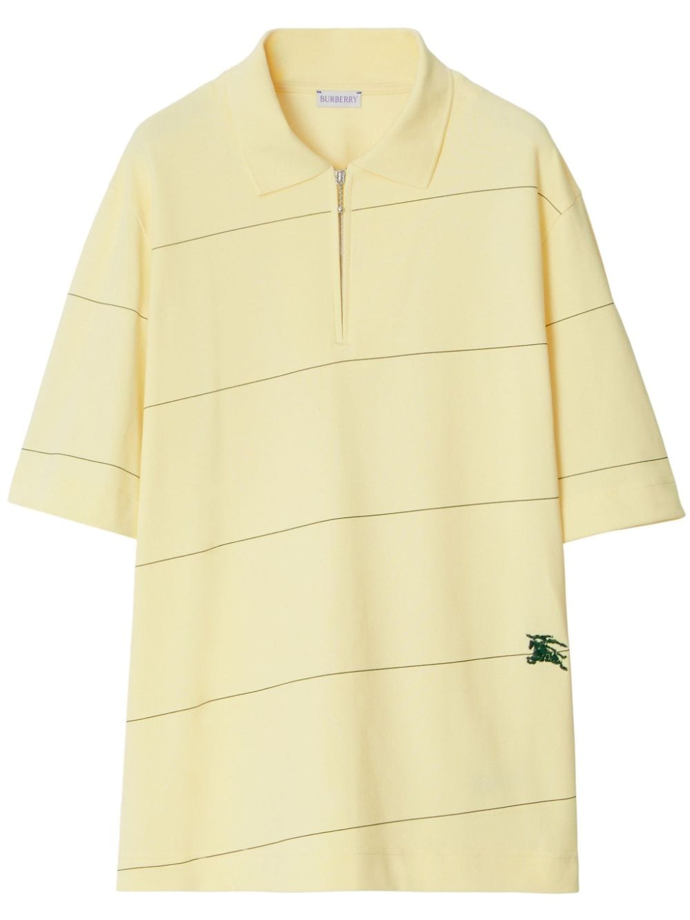 Burberry logo-embroidered cotton polo shirt - Yellow von Burberry