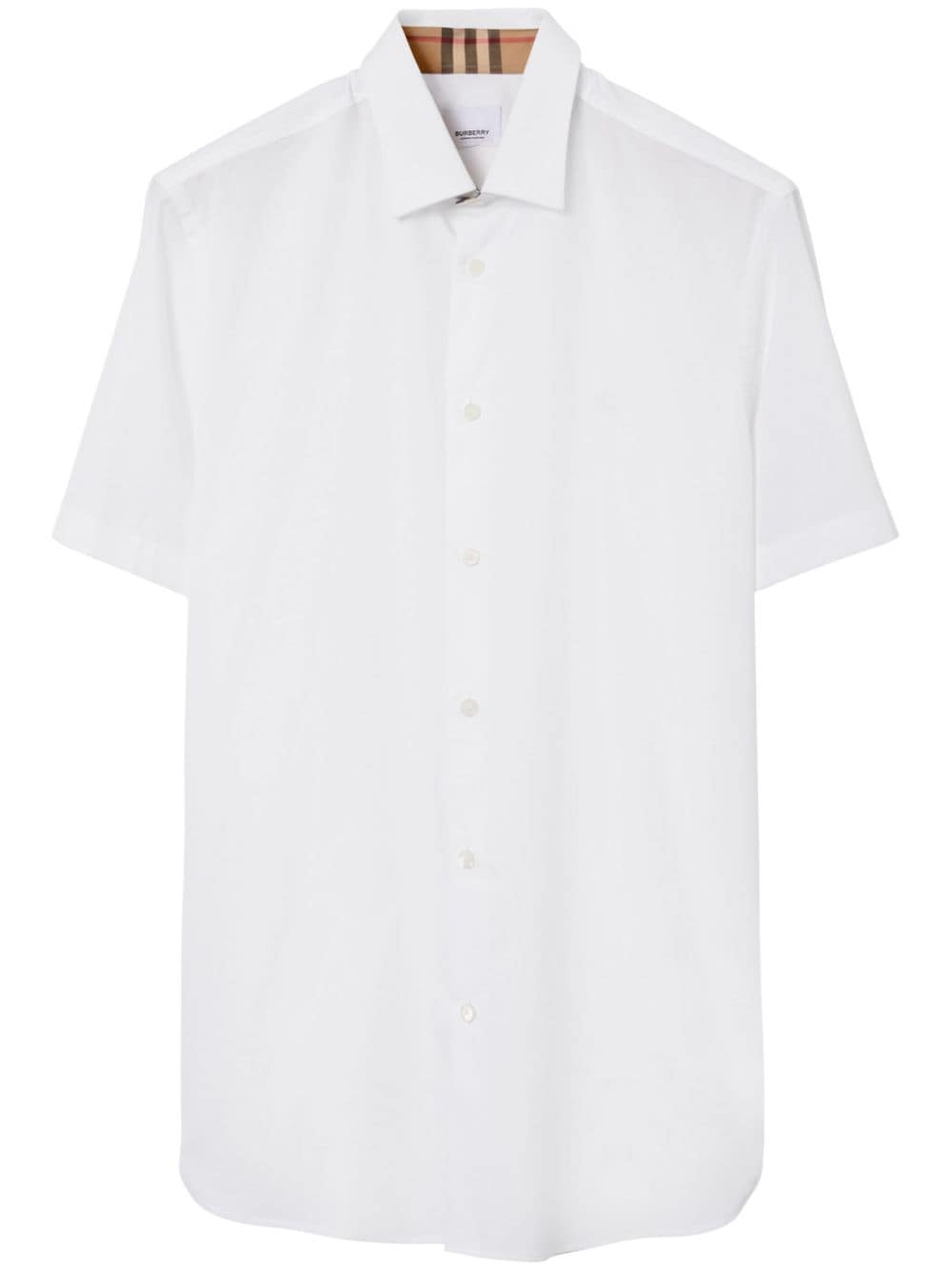 Burberry logo-embroidered cotton shirt - White von Burberry