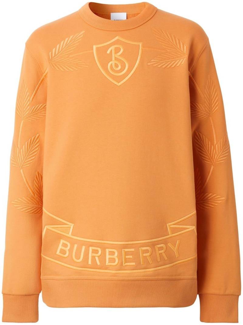Burberry logo-embroidered cotton sweatshirt - Orange von Burberry
