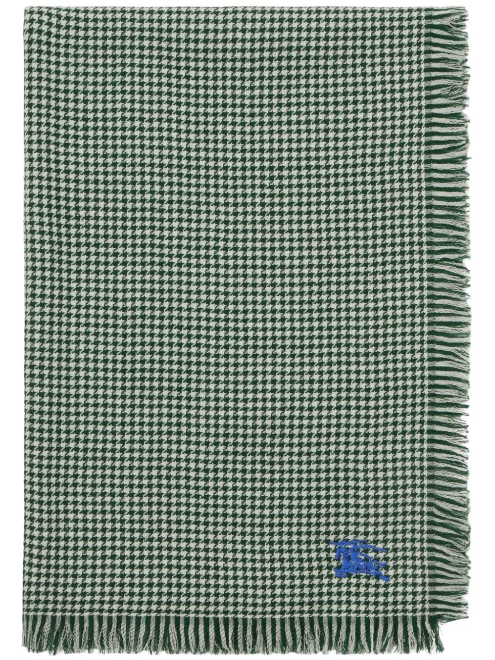 Burberry logo-embroidered houndstooth scarf - Green von Burberry