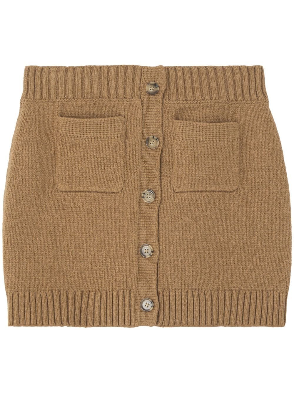 Burberry logo-embroidered knitted miniskirt - Neutrals von Burberry