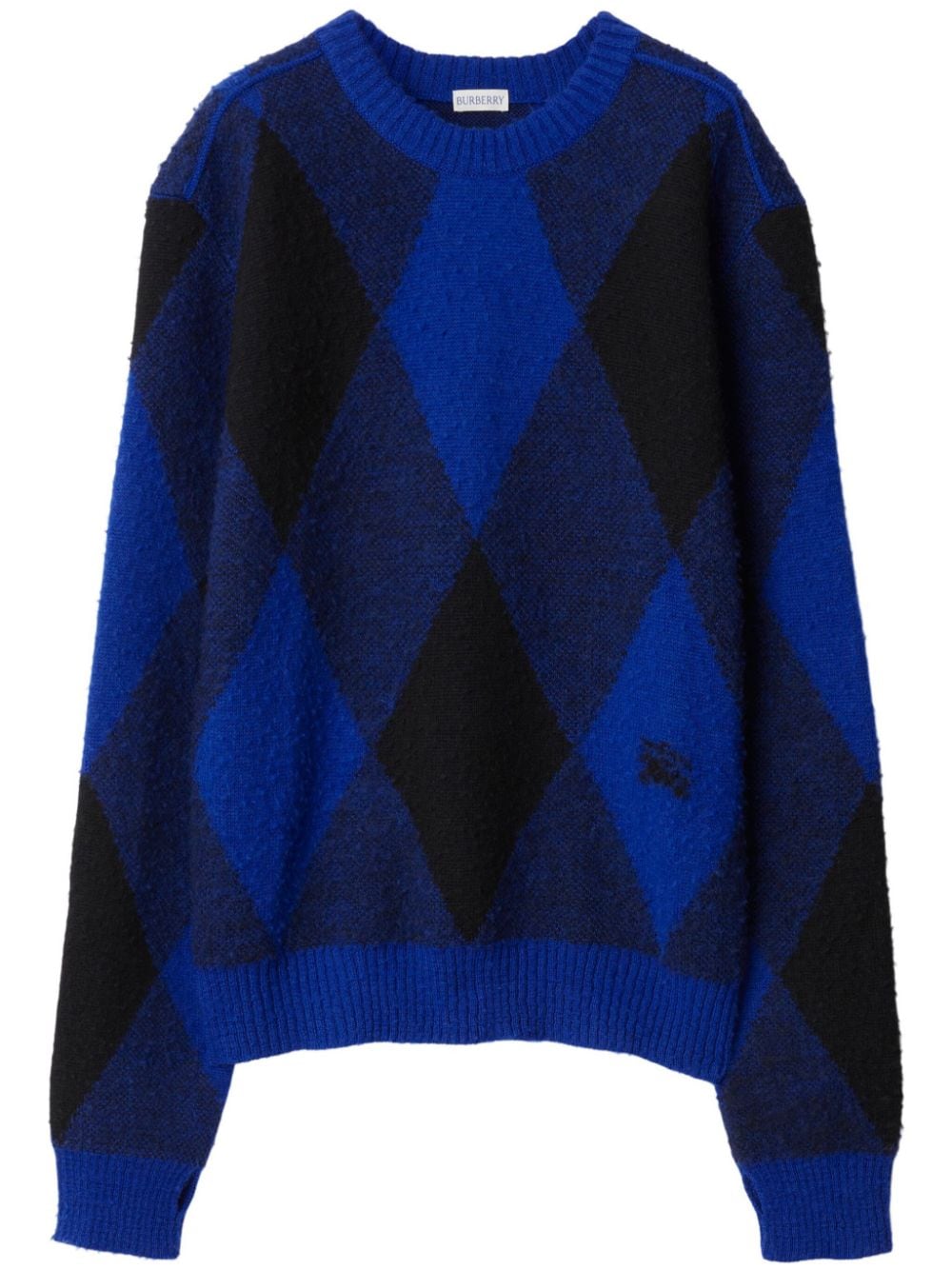 Burberry logo-intarsia argyle wool jumper - Blue von Burberry