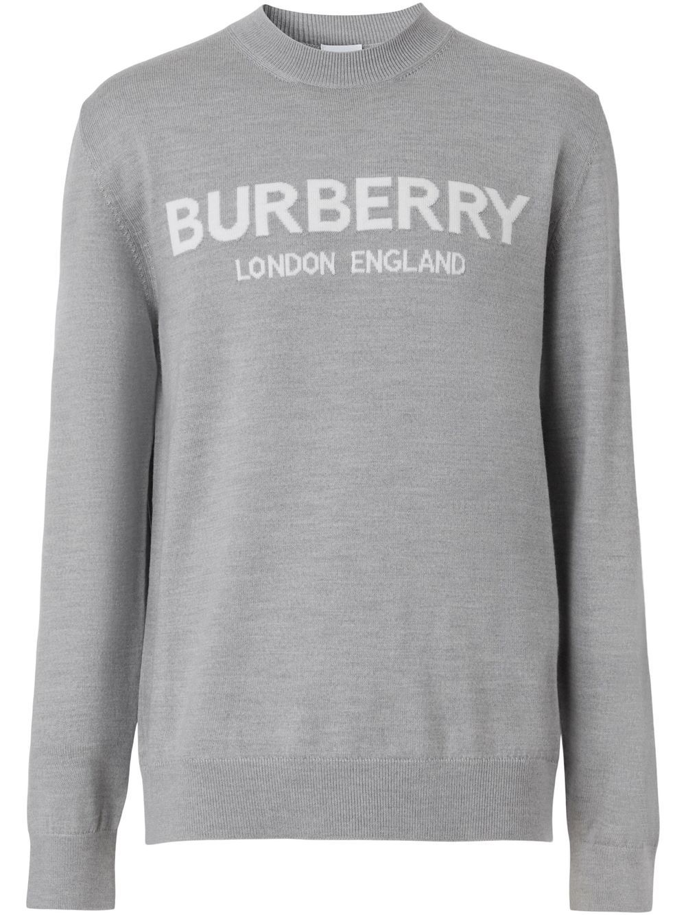 Burberry logo-intarsia knit jumper - Grey von Burberry