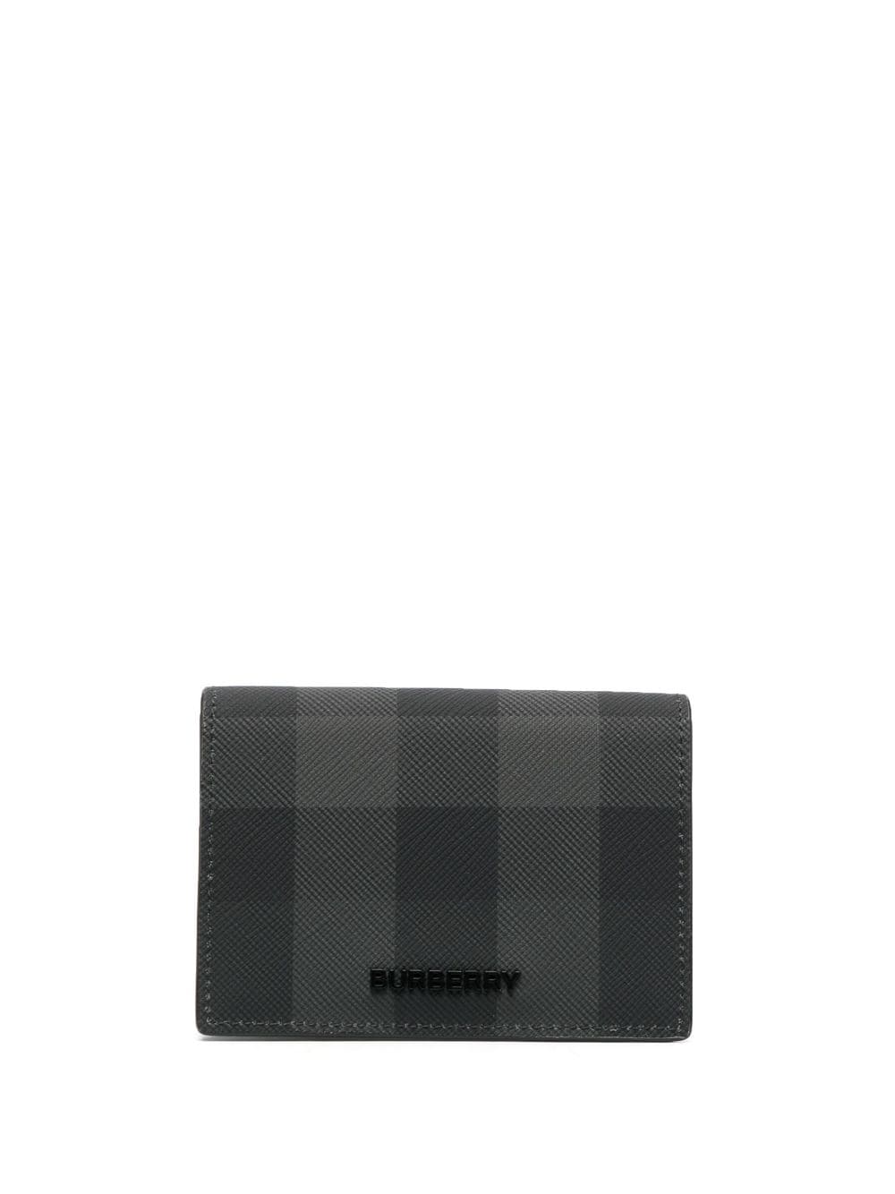Burberry logo-lettering checked wallet - Grey von Burberry