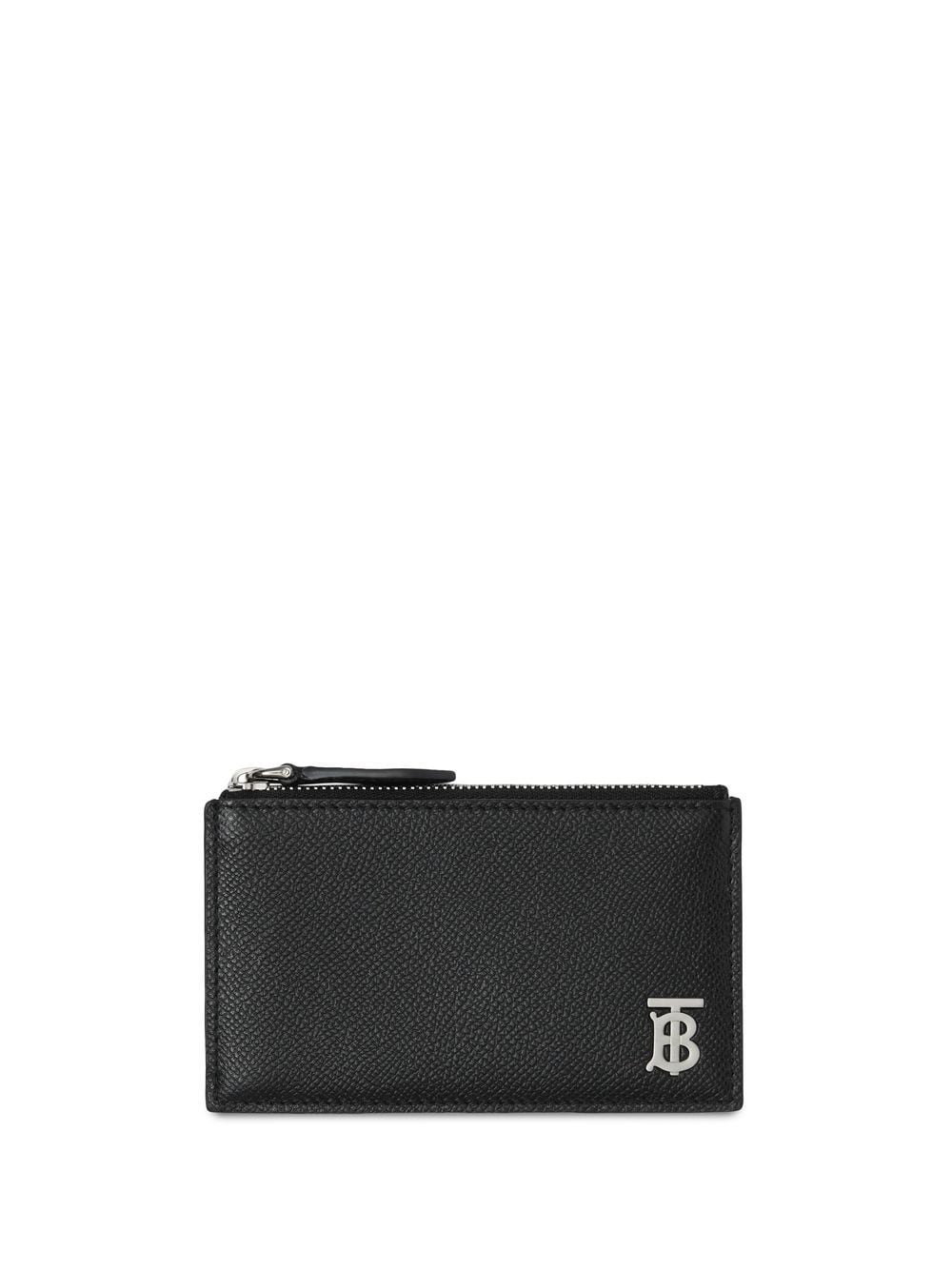 Burberry grainy leather TB zip cardholder - Black von Burberry