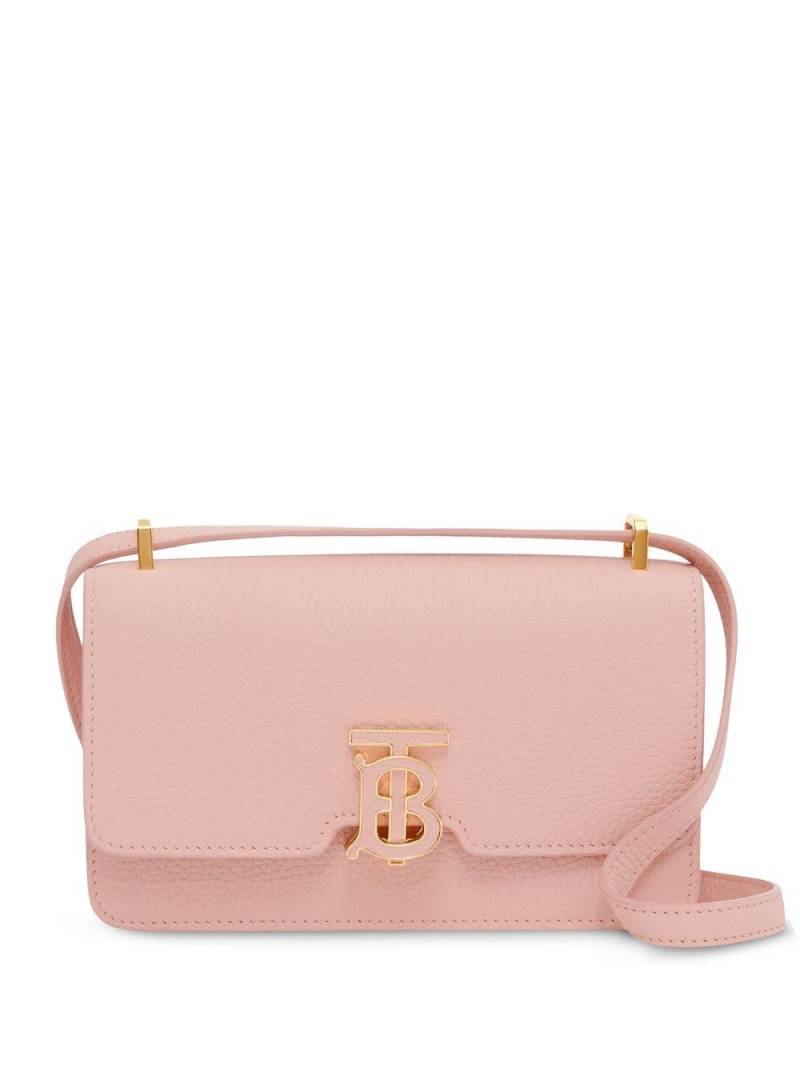 Burberry logo-plaque leather shoulder bag - Pink von Burberry