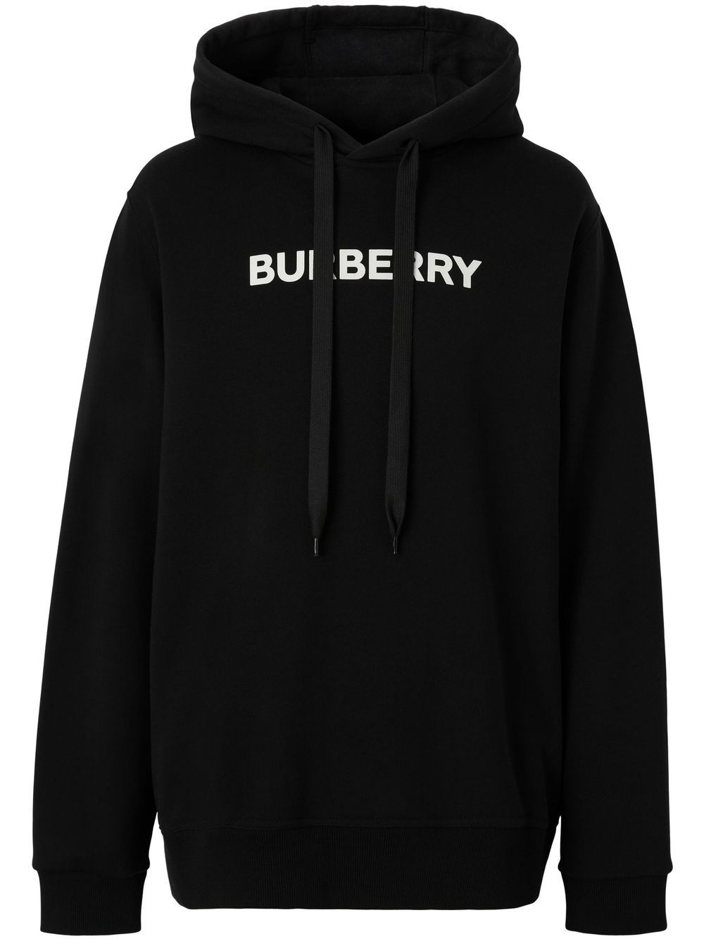 Burberry logo-print cotton hoodie - Black von Burberry