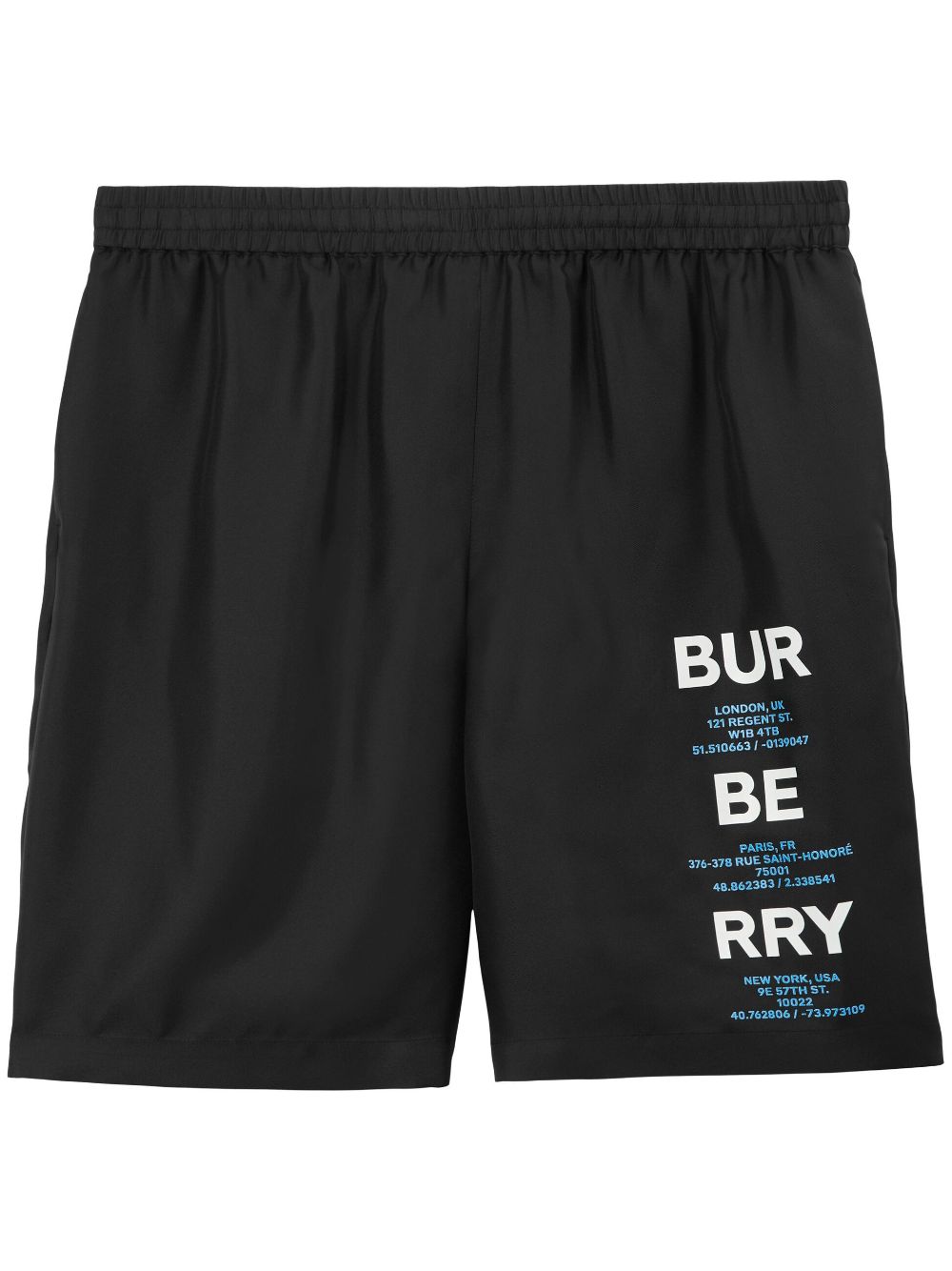 Burberry logo-print silk track shorts - Black von Burberry