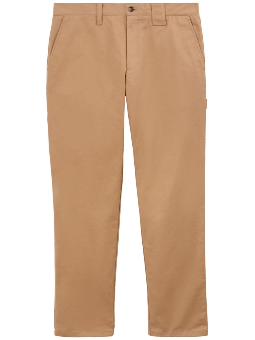 Burberry logo-tag cotton straight-leg trousers - Neutrals von Burberry