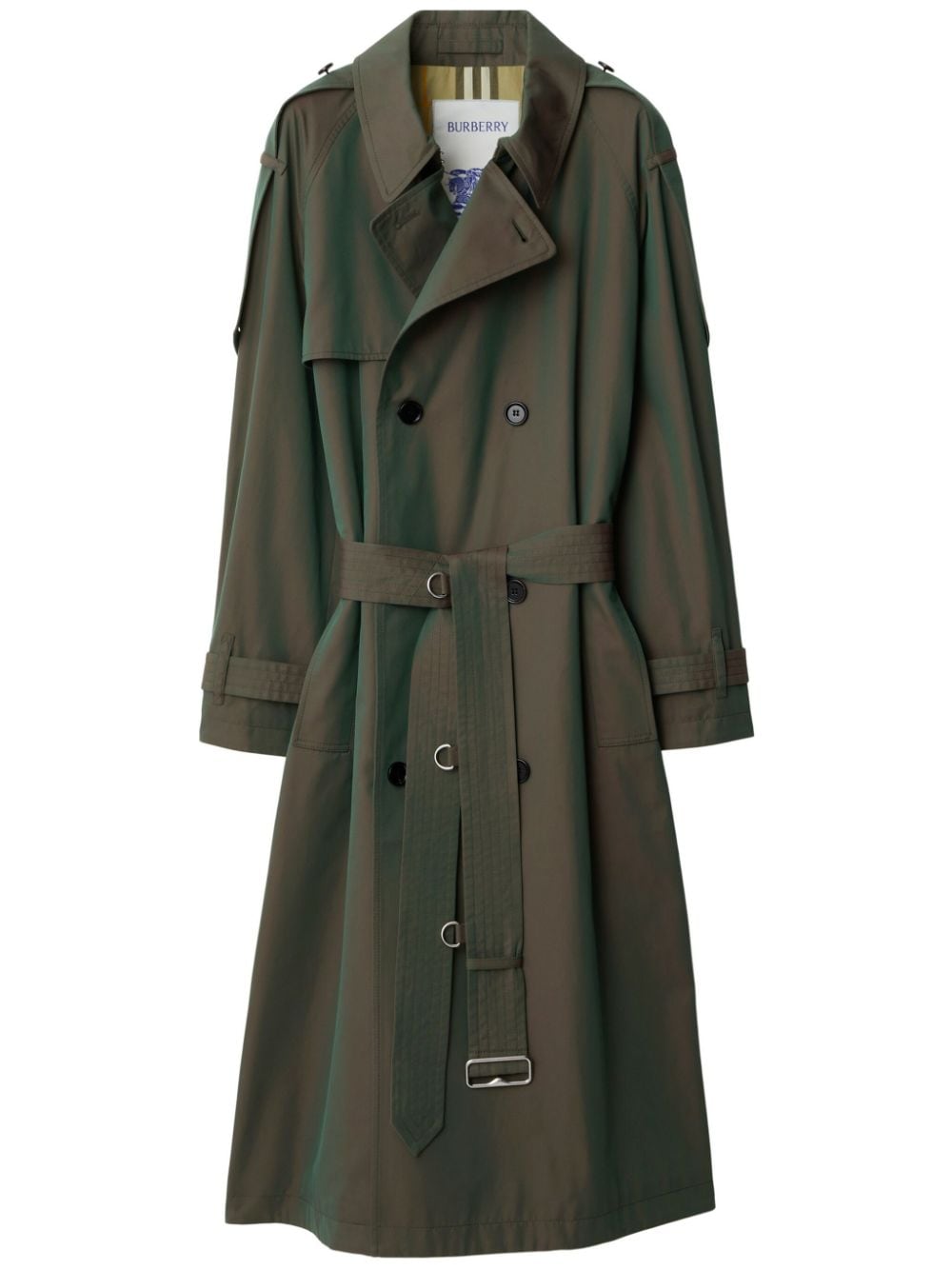 Burberry long cotton trench coat - Green von Burberry