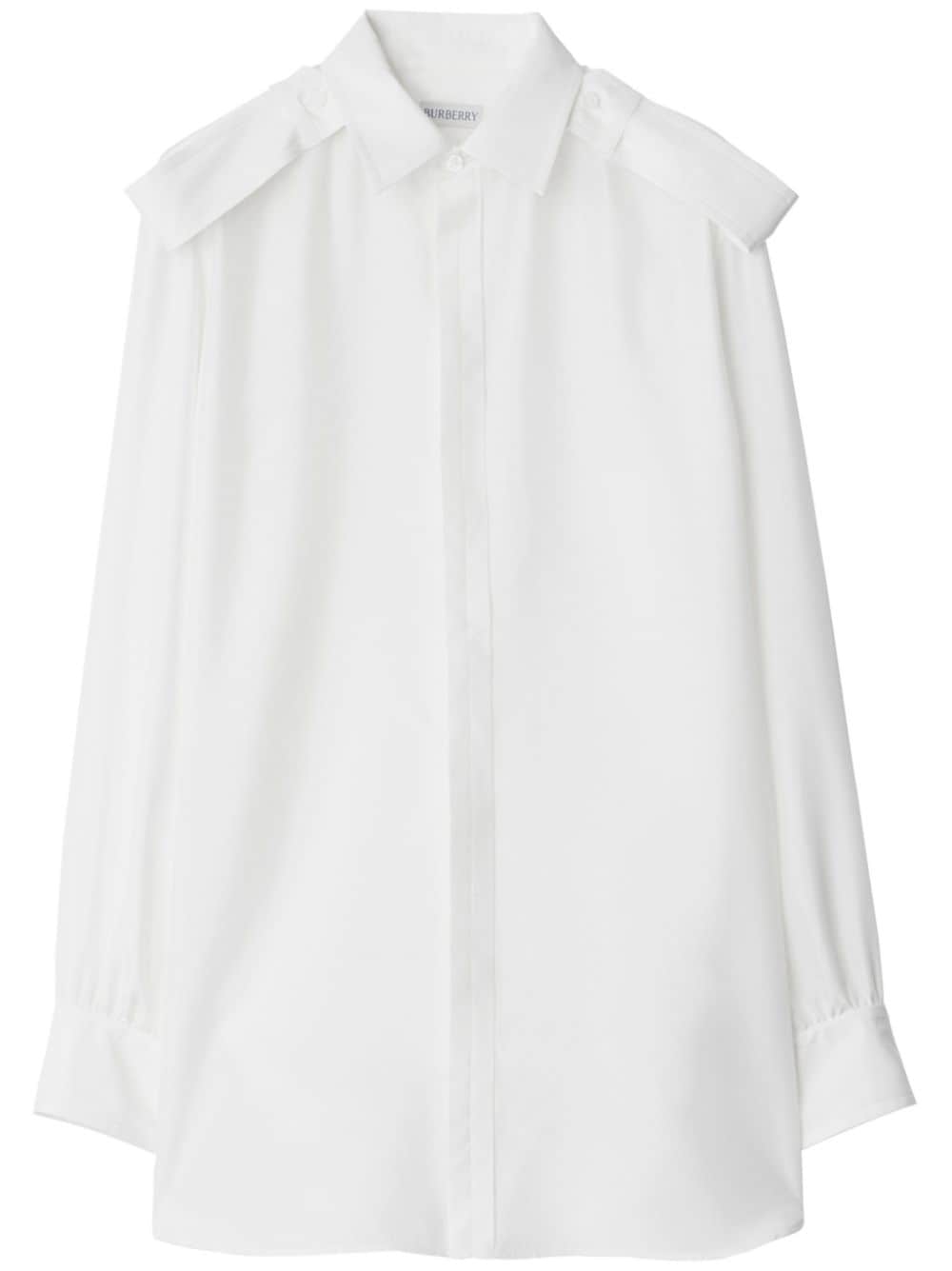 Burberry long-sleeve silk shirt - White von Burberry