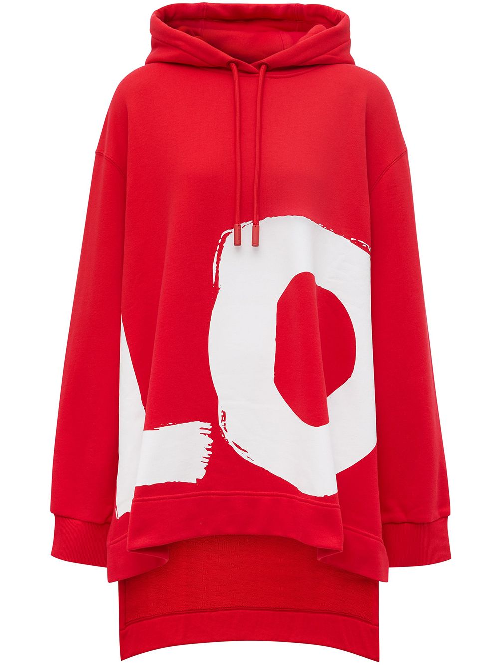 Burberry love-print oversized cotton hoodie - Red von Burberry