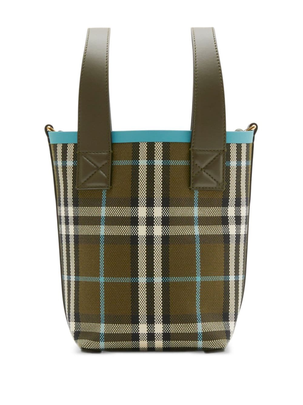 Burberry mini London check-pattern tote bag - Green von Burberry