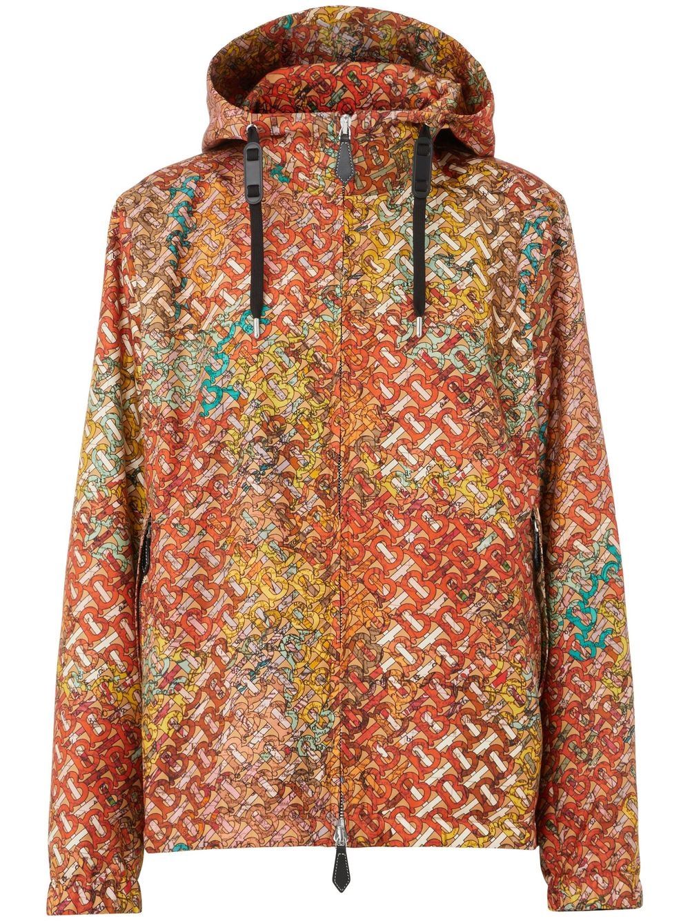 Burberry monogram map-print hooded jacket - Orange von Burberry