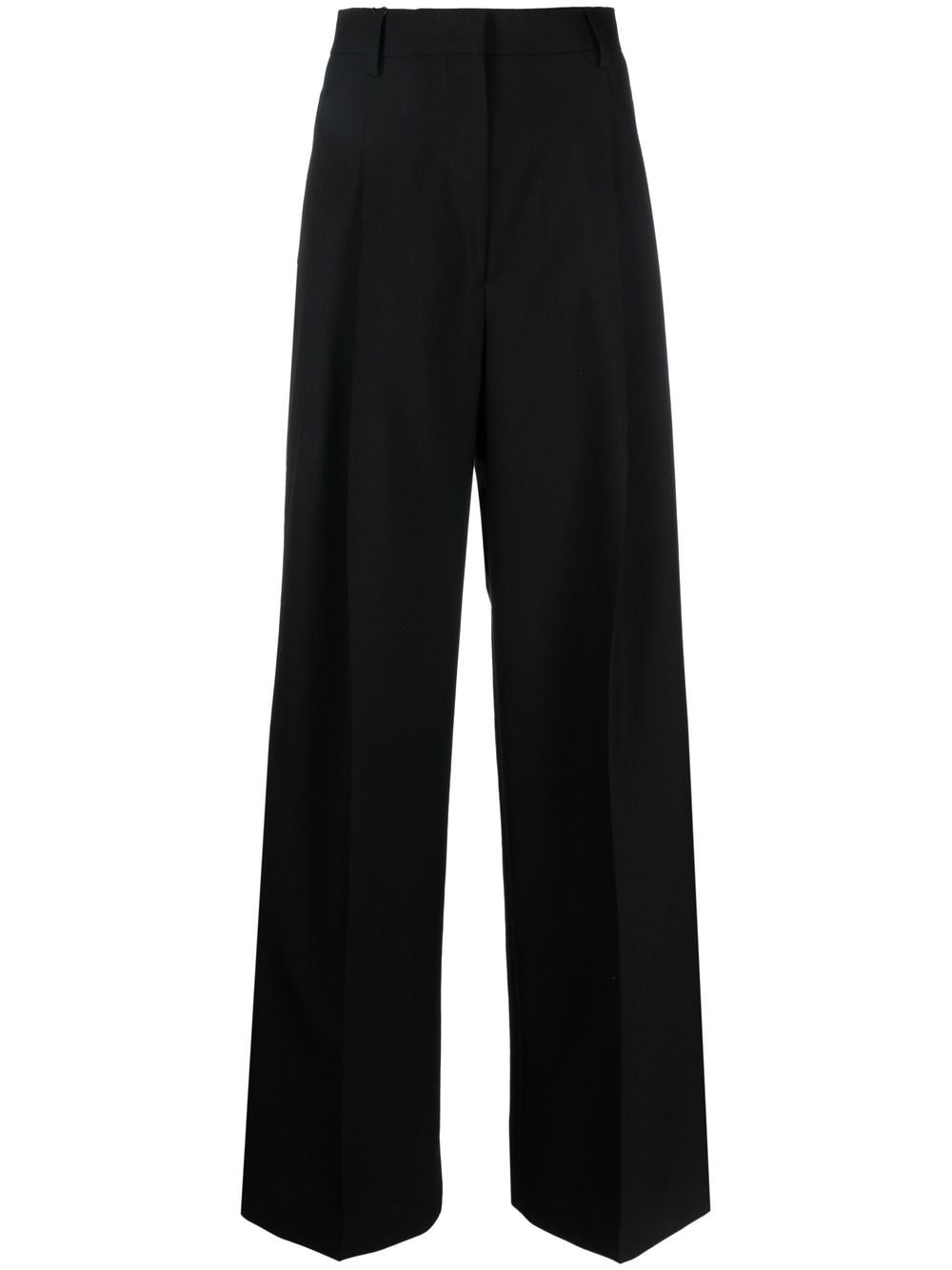 Burberry pleated wide-leg wool trousers - Black von Burberry