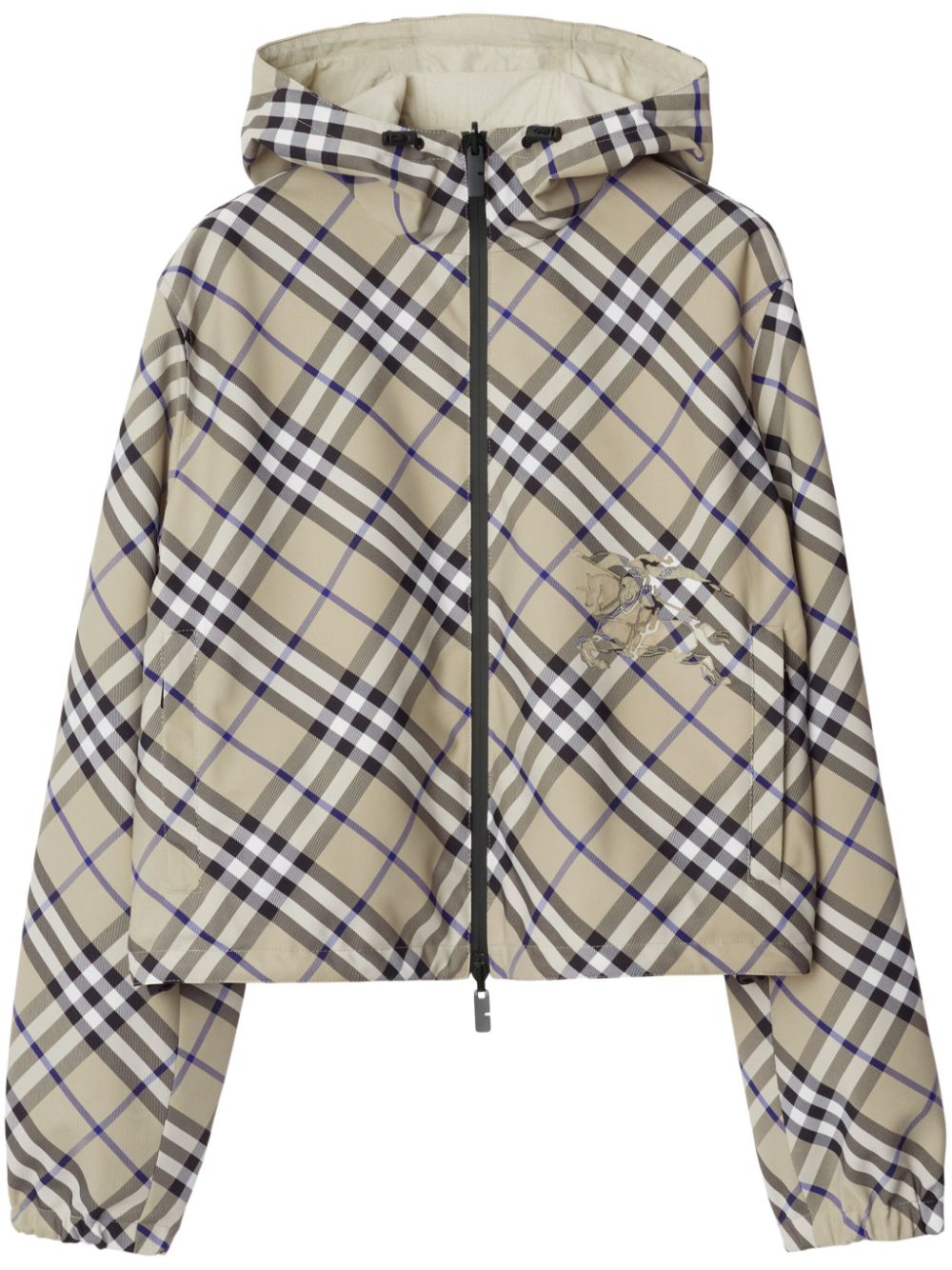 Burberry reversible cropped check jacket - Neutrals von Burberry