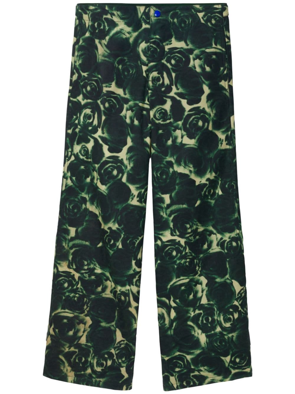 Burberry rose-print coated canvas trousers - Green von Burberry
