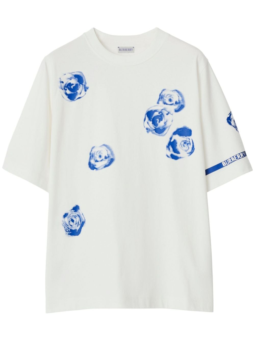 Burberry rose-print cotton T-shirt - White von Burberry