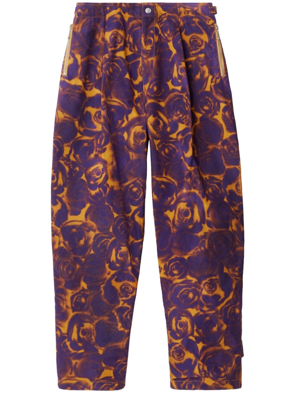 Burberry rose-print tapered trousers - Purple von Burberry