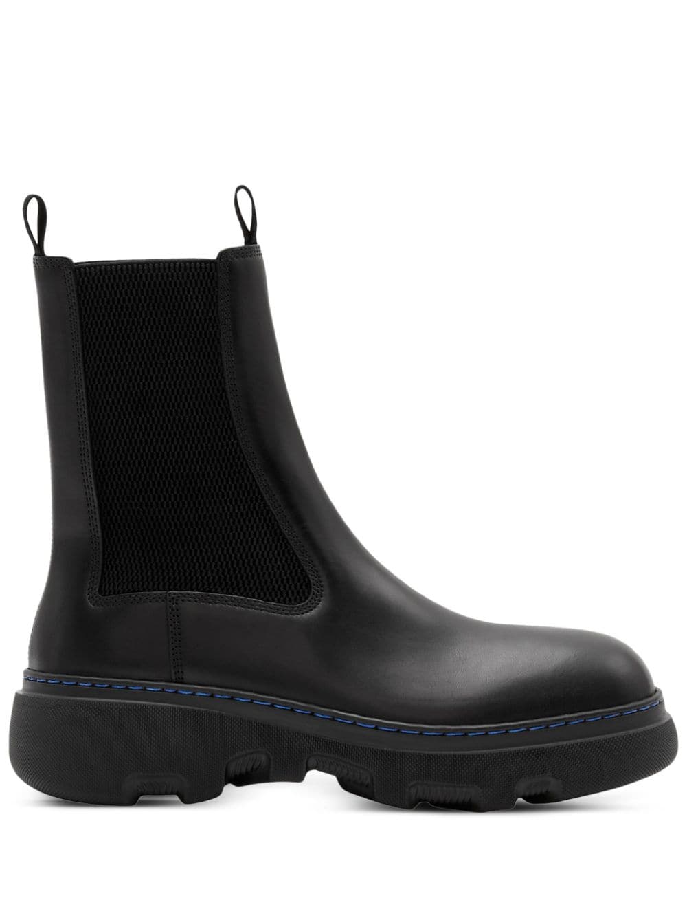 Burberry round-toe leather boots - Black von Burberry