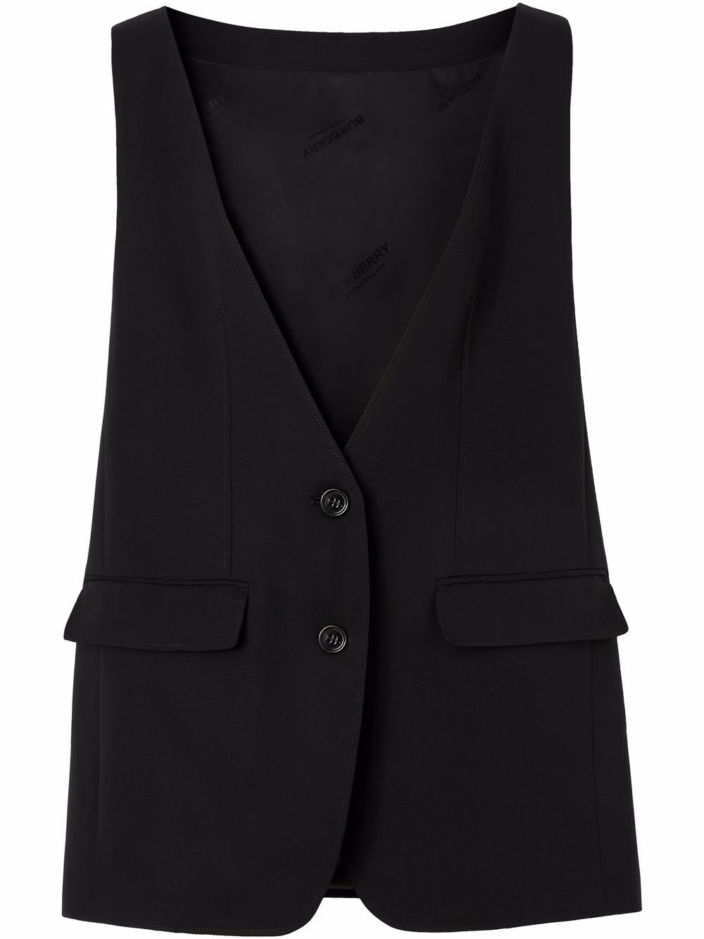 Burberry sleeveless tailored silk jacket - Black von Burberry