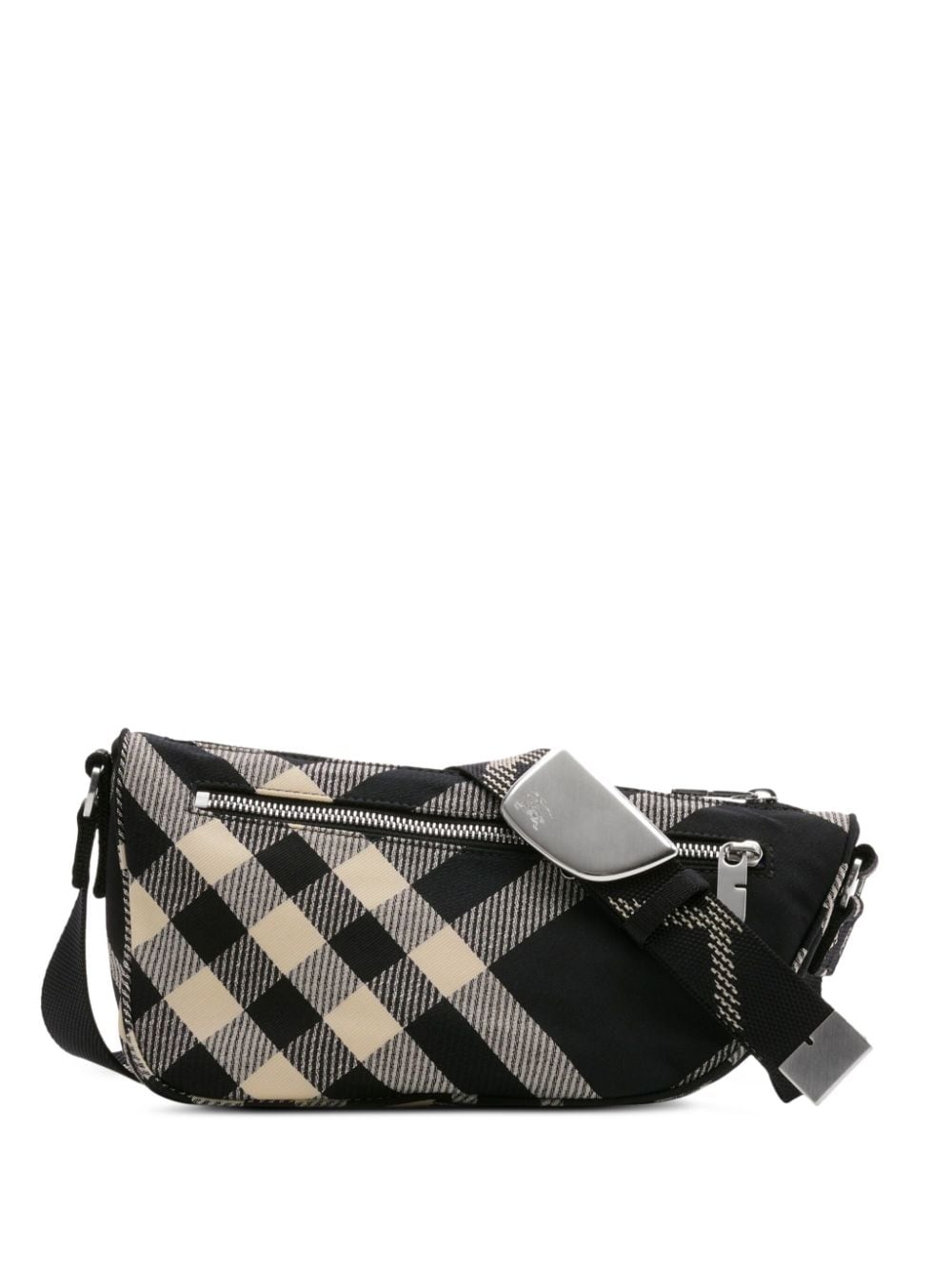 Burberry small Shield checked messenger bag - Black von Burberry