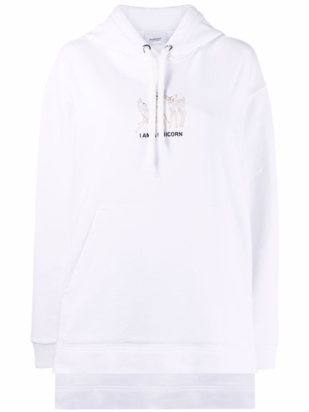 Burberry step-hem embroidered hoodie - White von Burberry