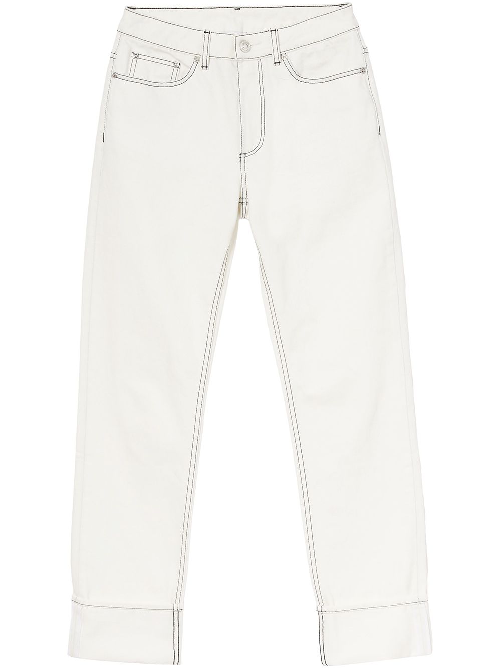 Burberry straight-fit topstitched washed jeans - White von Burberry