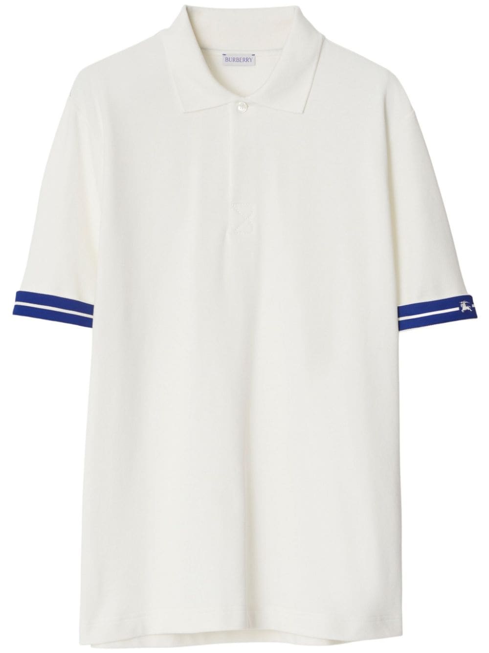 Burberry striped cotton polo shirt - White von Burberry