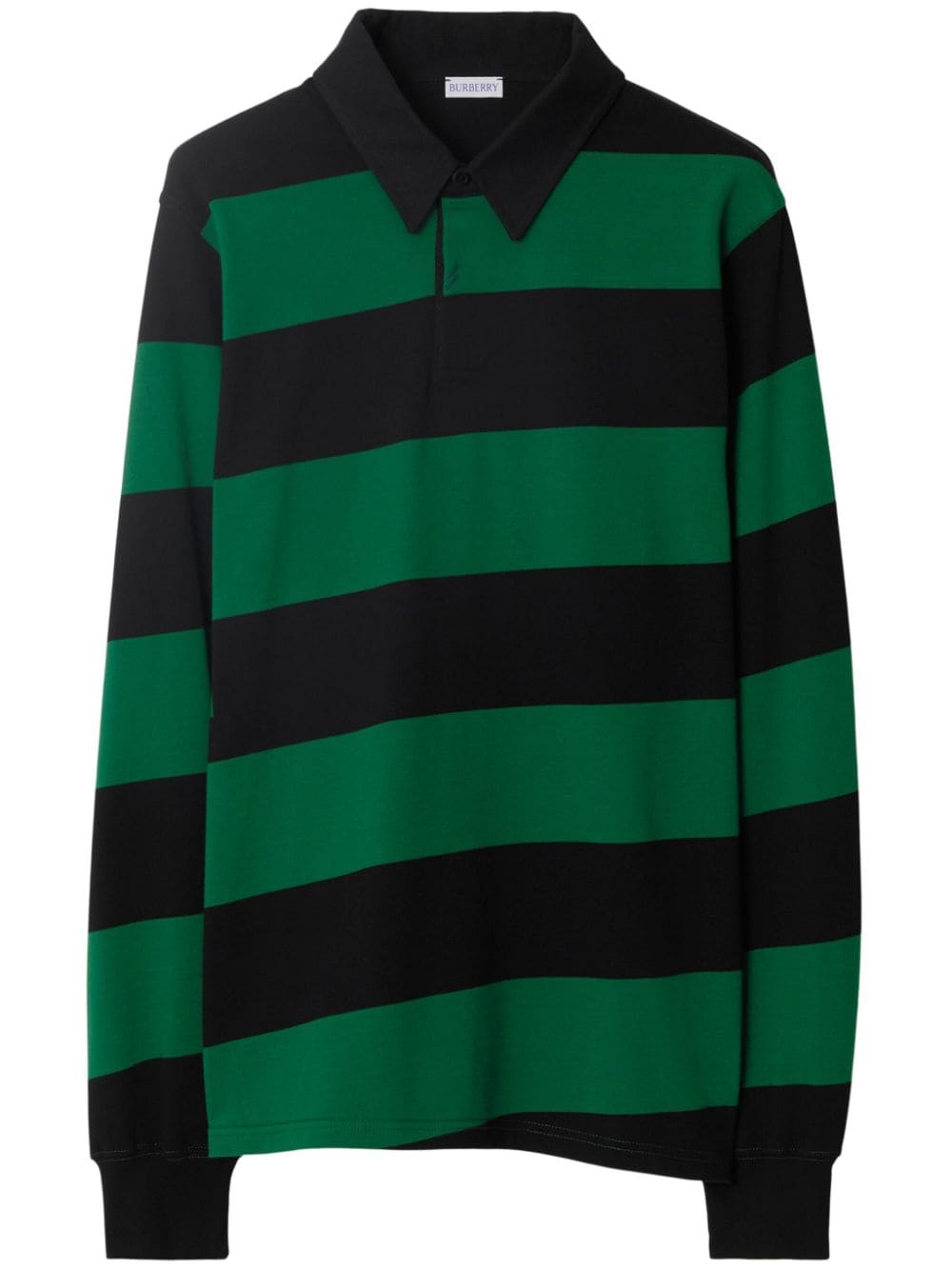 Burberry striped long-sleeve polo shirt - Black von Burberry