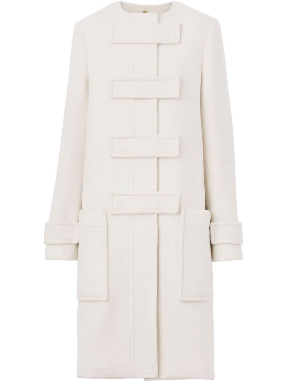 Burberry technical-wool duffle coat - White von Burberry
