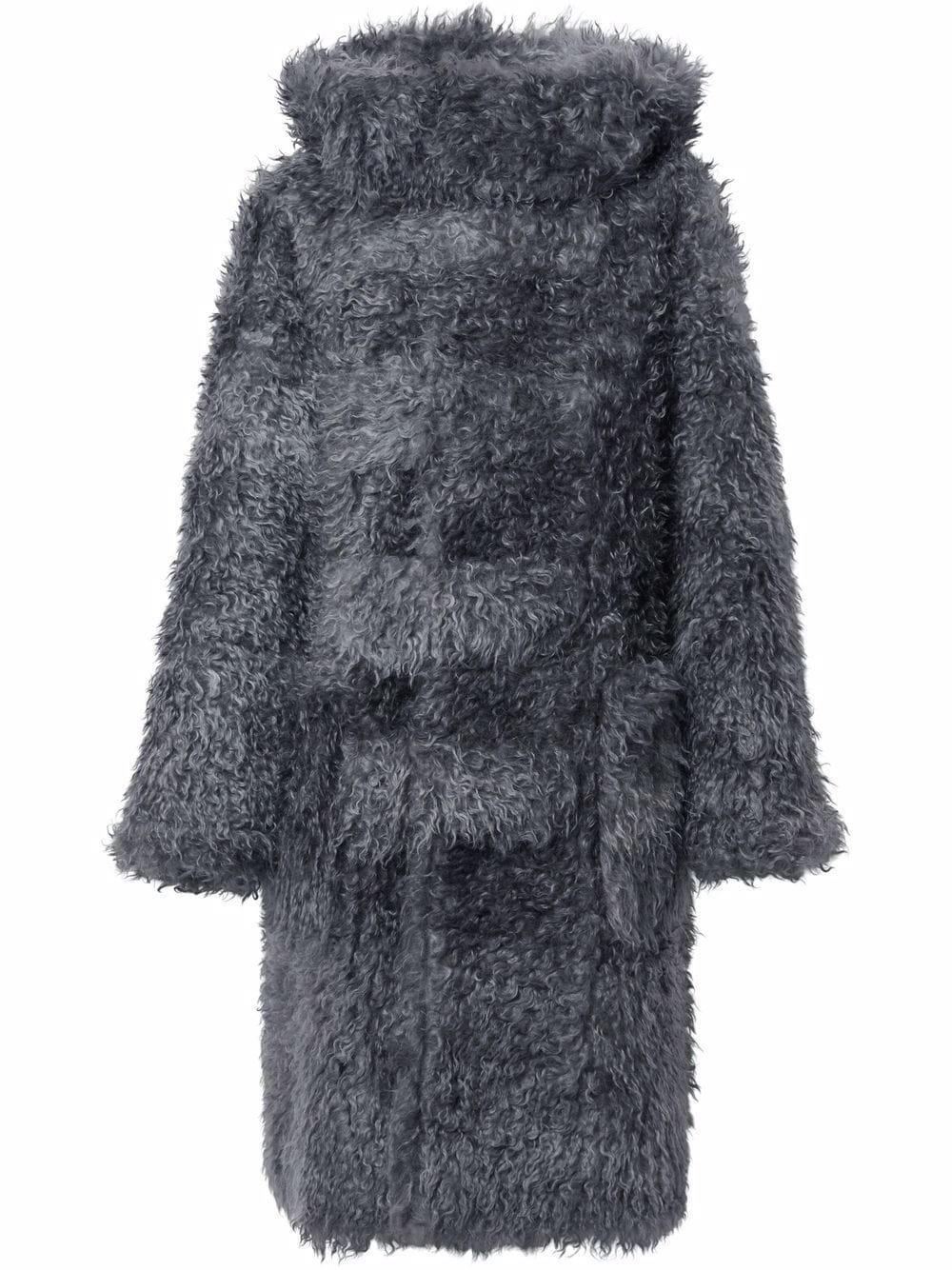 Burberry textured hooded duffle coat - Grey von Burberry