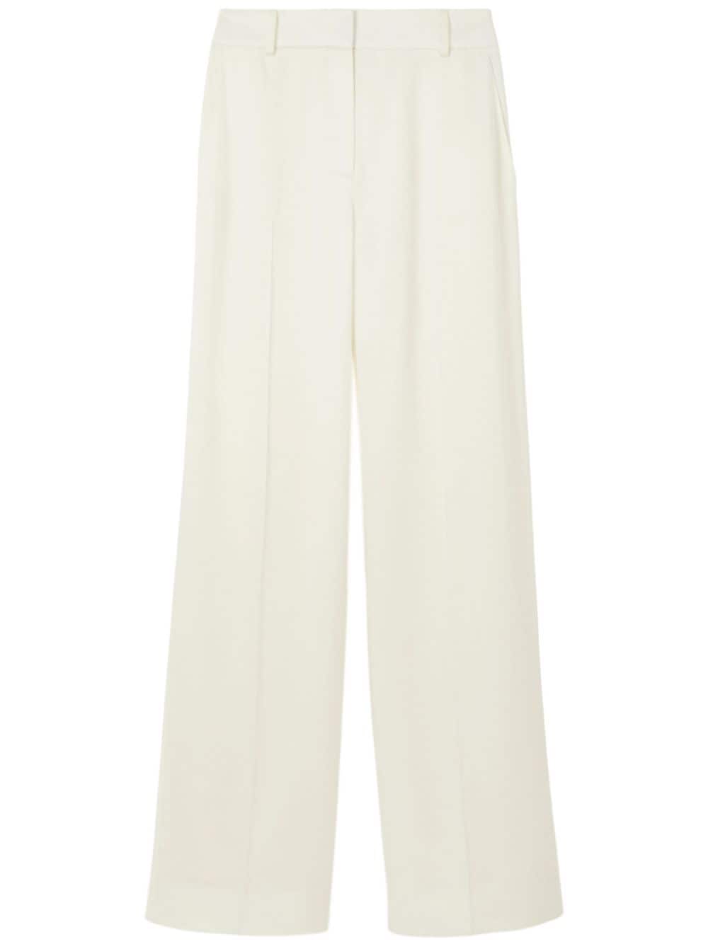 Burberry wide-leg satin-finish trousers - White von Burberry