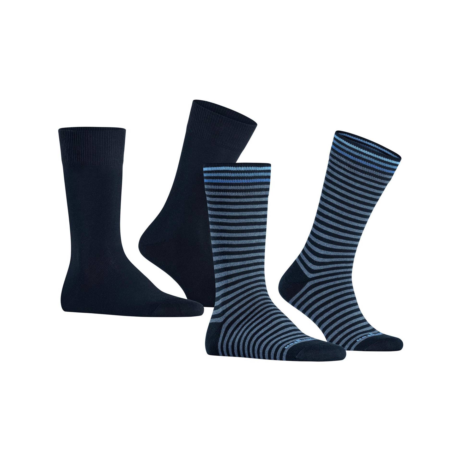 Duopack, Wadenlange Socken Herren Blau 40-46 von Burlington