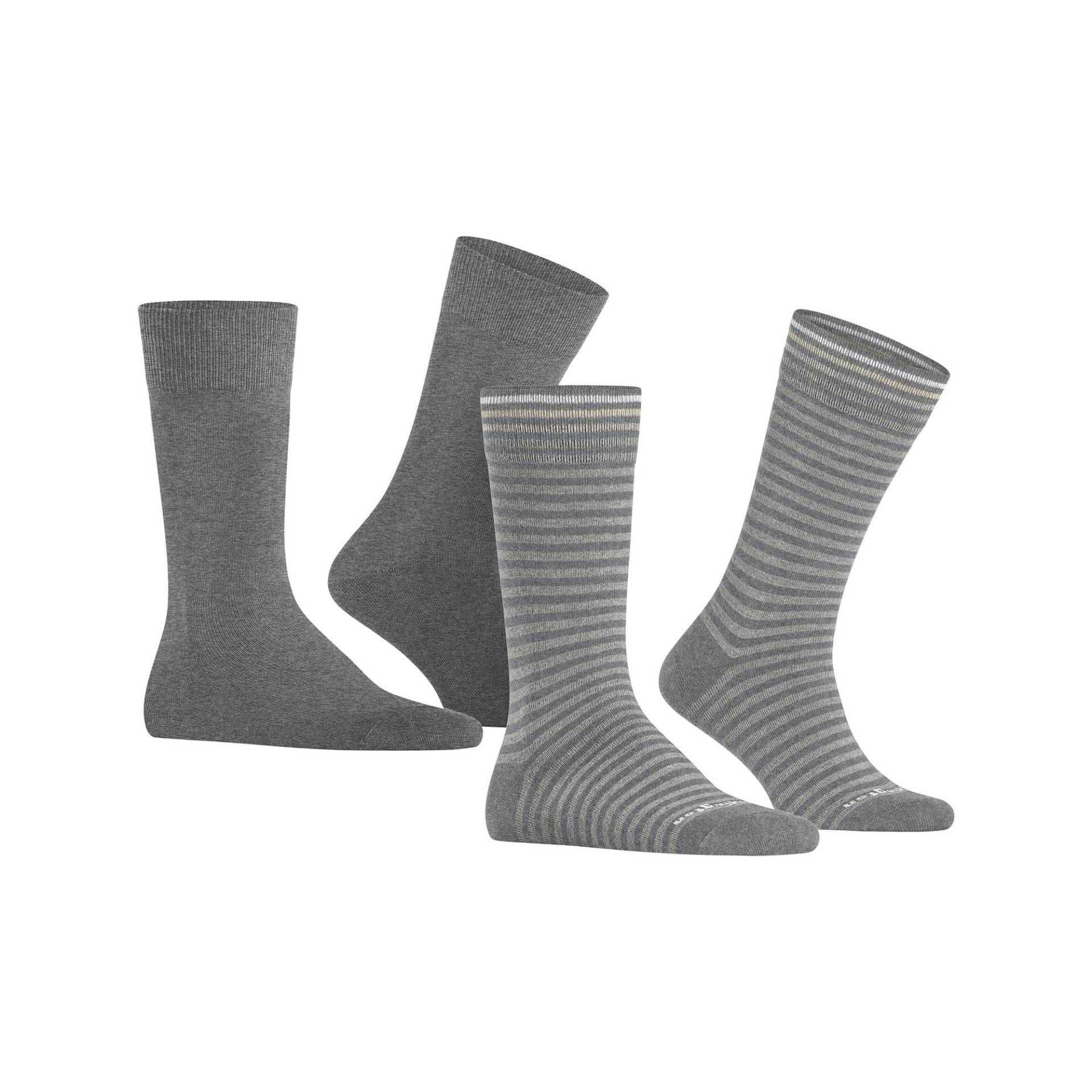 Duopack, Wadenlange Socken Herren Hellgrau 40-46 von Burlington