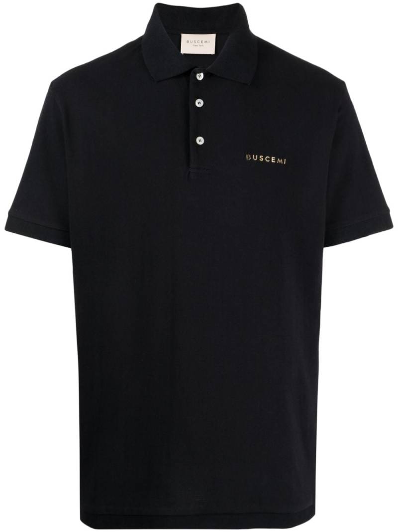 Buscemi logo-plaque cotton polo shirt - Blue von Buscemi