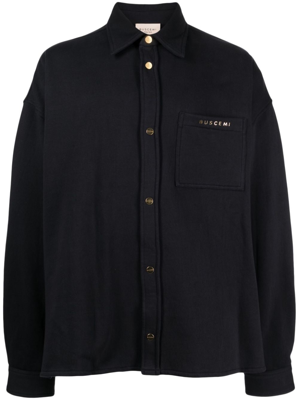 Buscemi logo-plaque cotton shirt - Blue von Buscemi