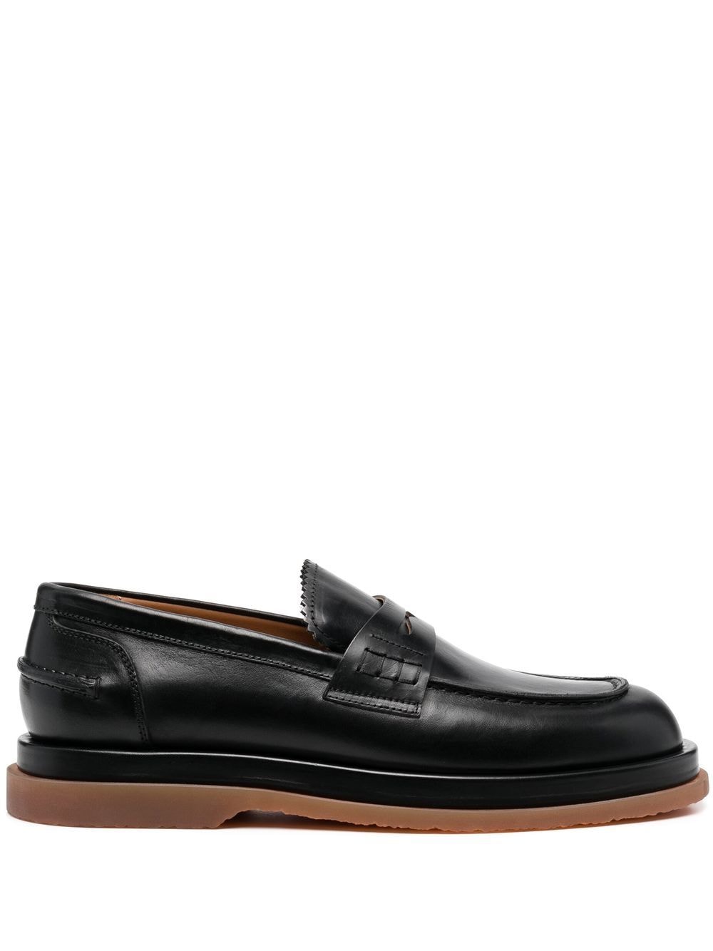 Buttero piped-trim leather loafers - Black von Buttero