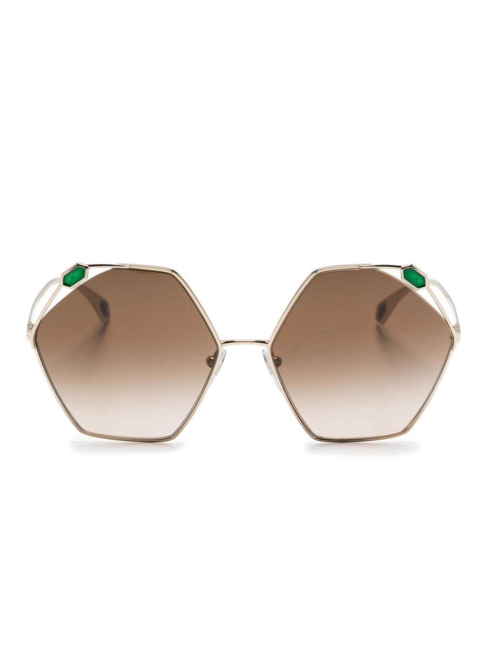 Bvlgari gradient-lenses geometric-frame sunglasses - Gold von Bvlgari