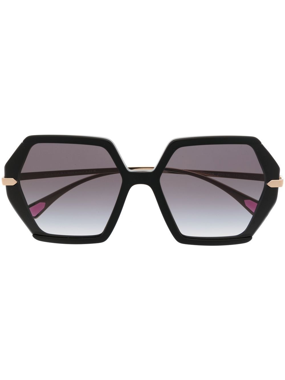 Bvlgari hexagonal-face tinted sunglasses - Black von Bvlgari