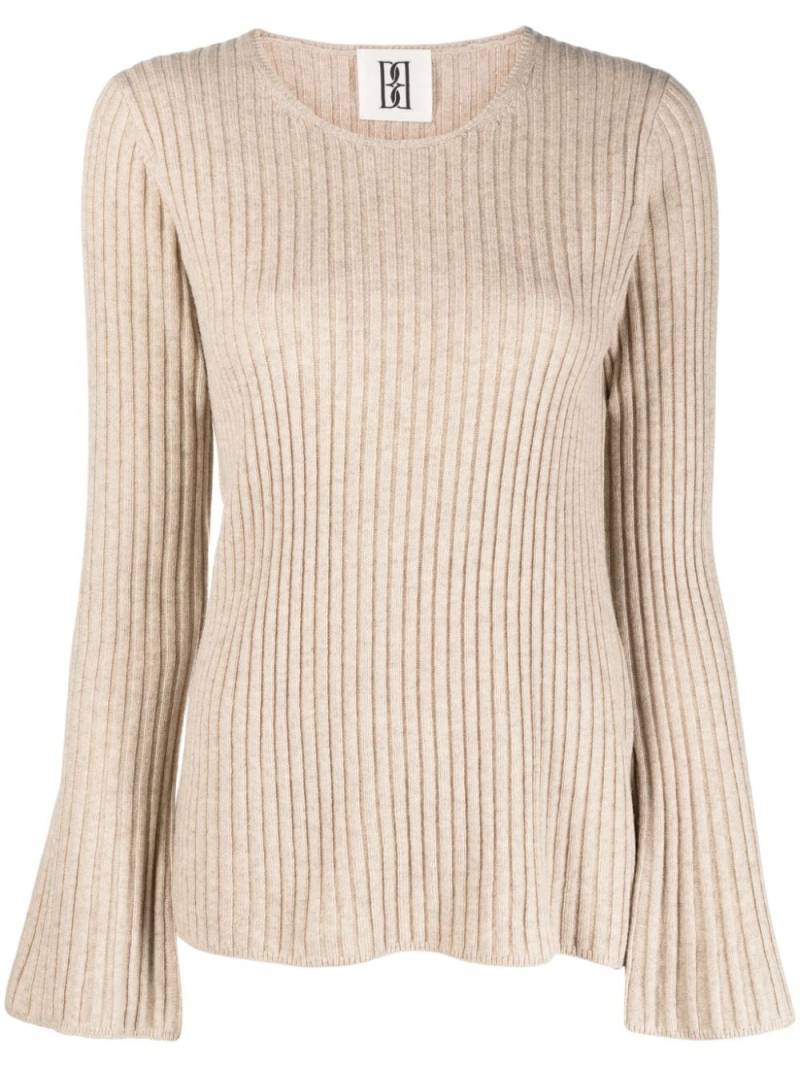 By Malene Birger bell-sleeves ribbed-knit jumper - Neutrals von By Malene Birger
