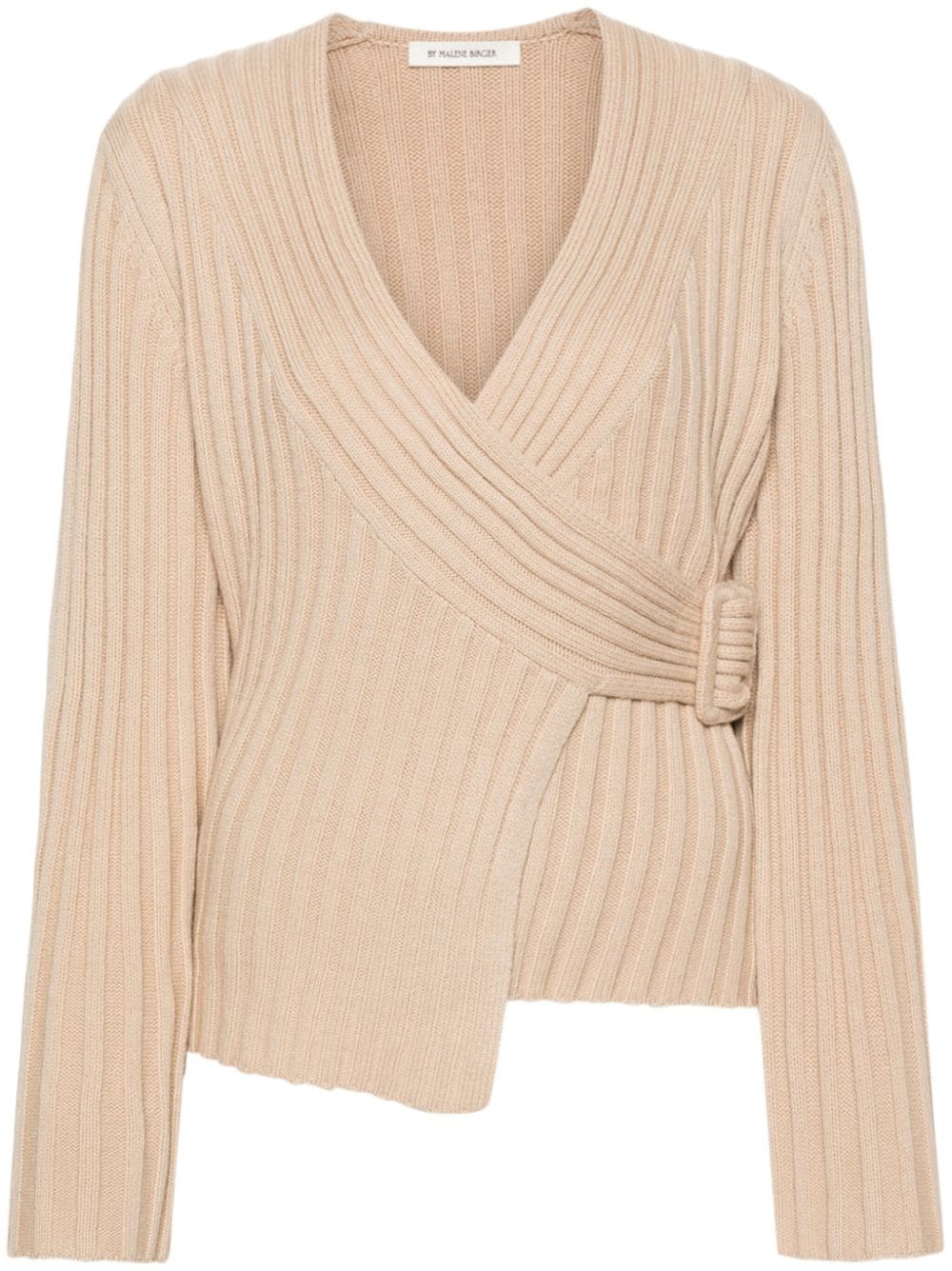By Malene Birger chunky-ribbed wrap top - Neutrals von By Malene Birger