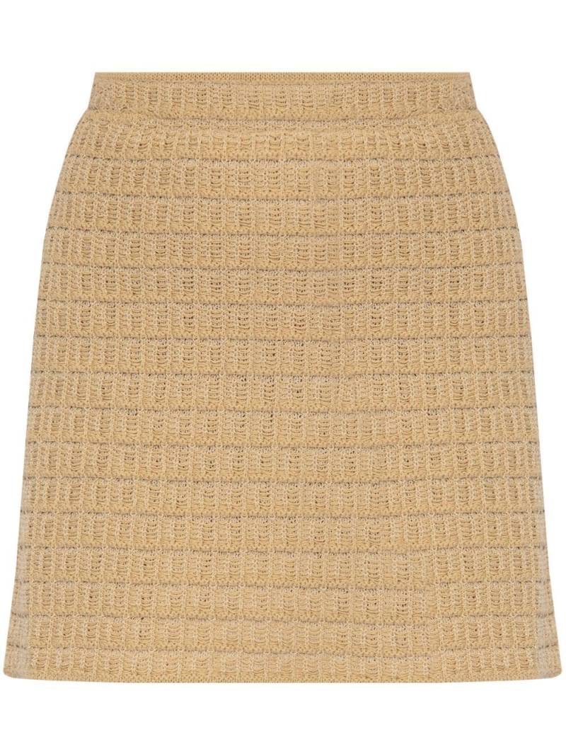 By Malene Birger cotton-blend knitted miniskirt - Neutrals von By Malene Birger
