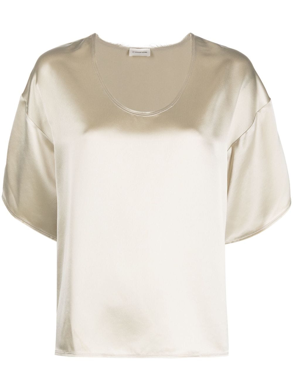 By Malene Birger satin-finish short-sleeved blouse - Neutrals von By Malene Birger