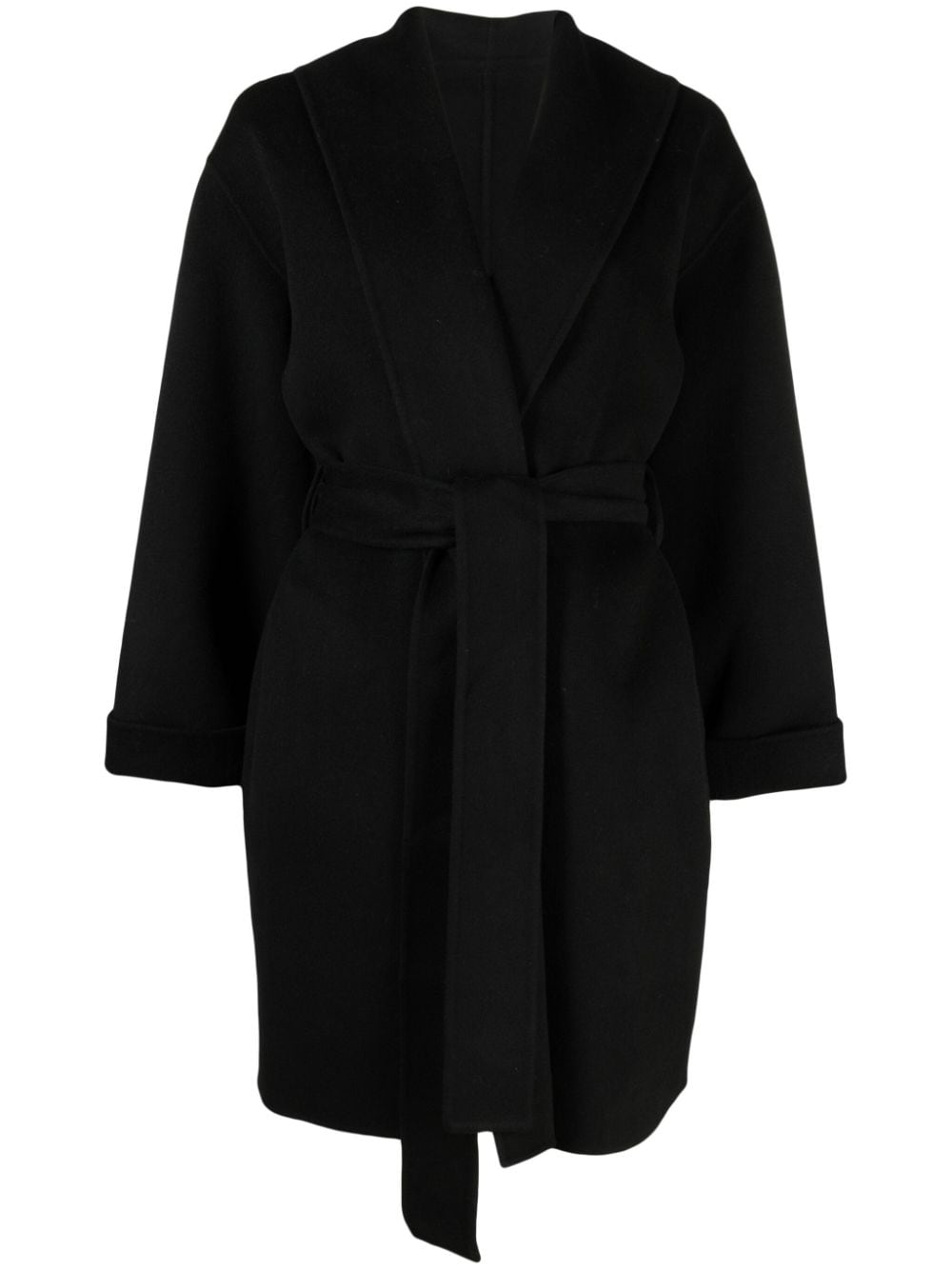 By Malene Birger shawl-lapels tie-waist coat - Black von By Malene Birger