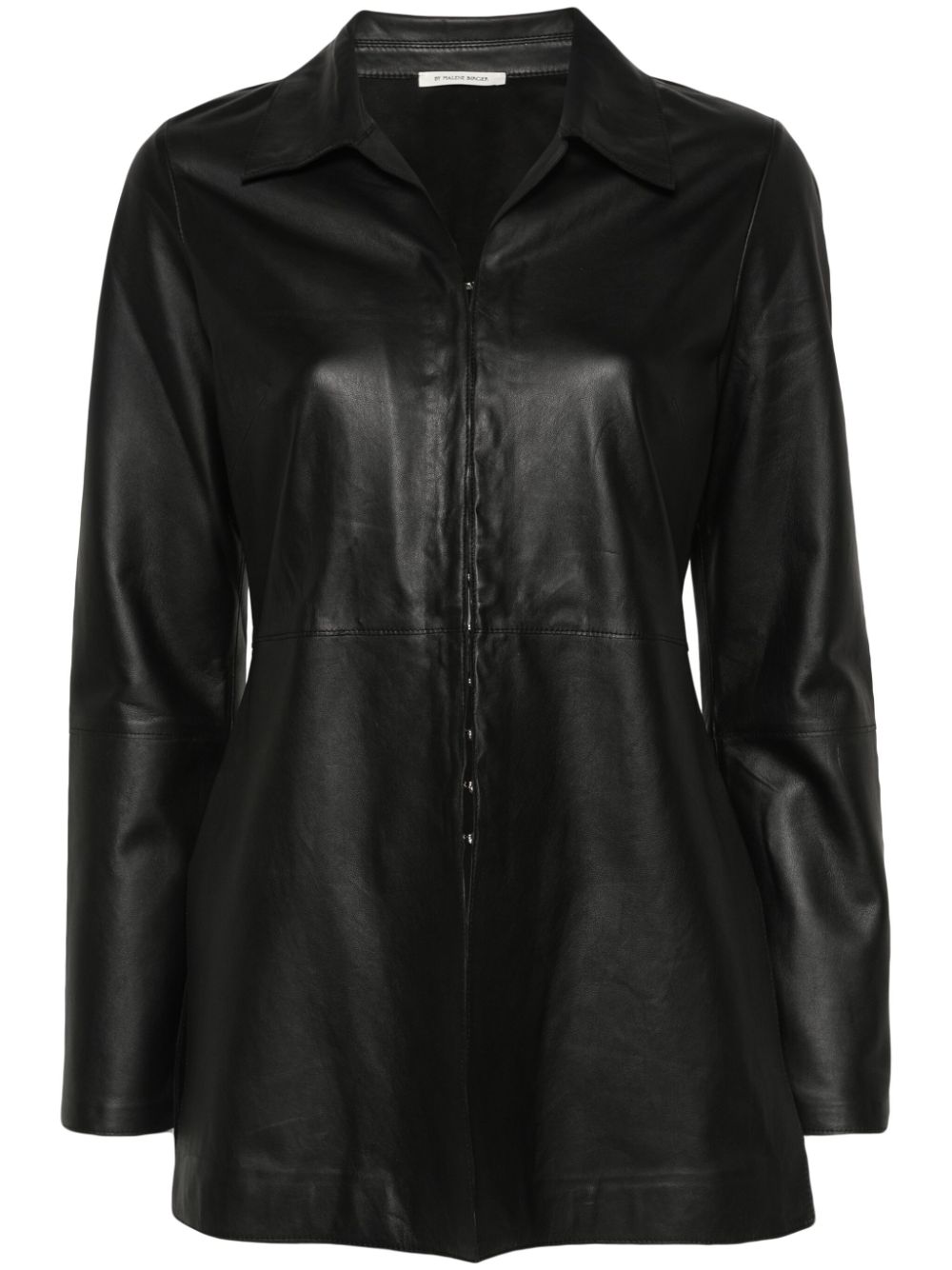 By Malene Birger side-slits leather shirt - Black von By Malene Birger